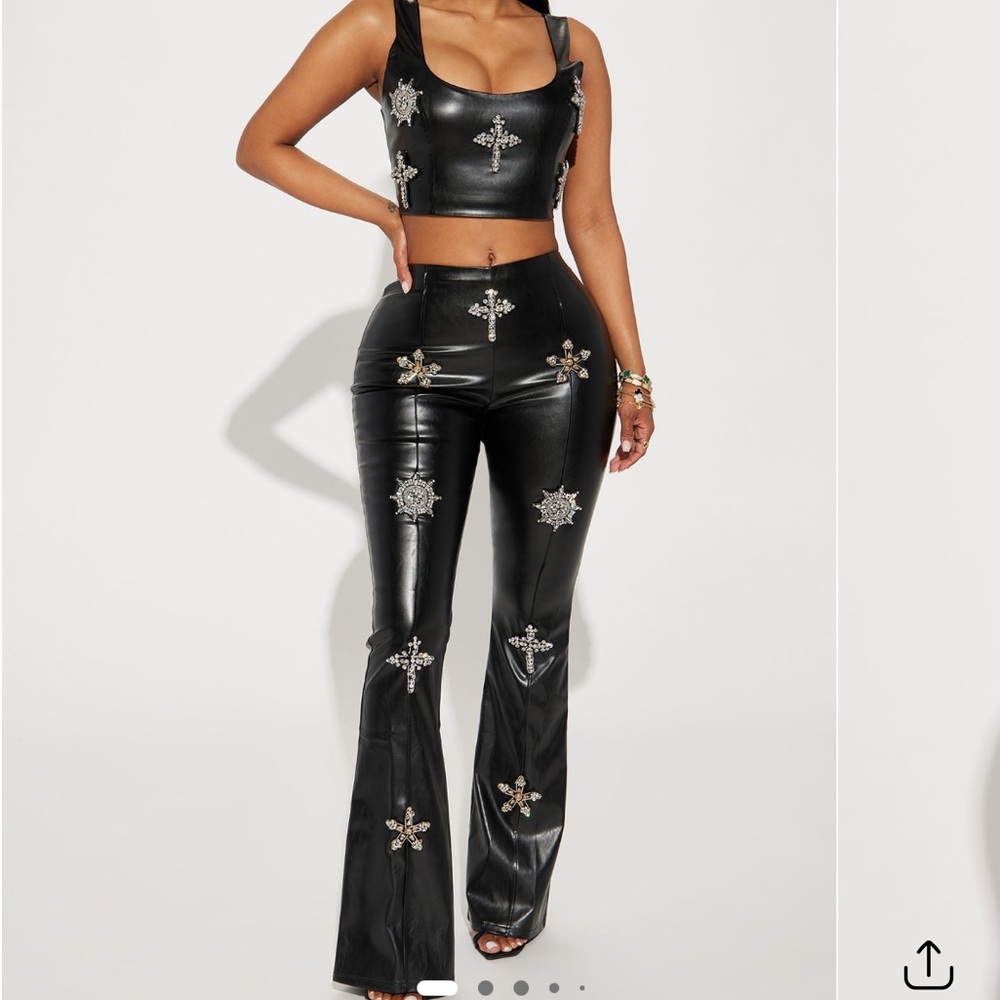 Fashion Nova Rosalia Faux Leather Pant set